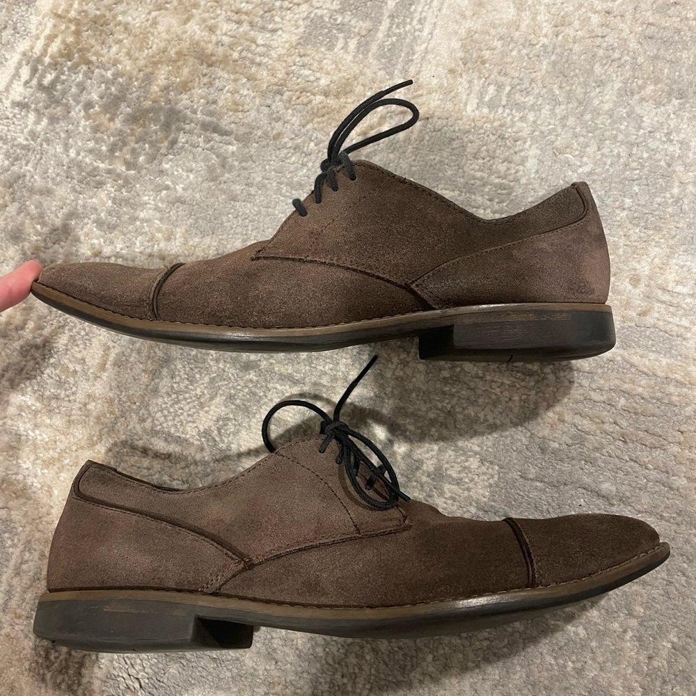 Marc Anthony Maivan Smoke Suede Upper Dress Shoes with Laces Brown Size 10 Med - Picture 6 of 9